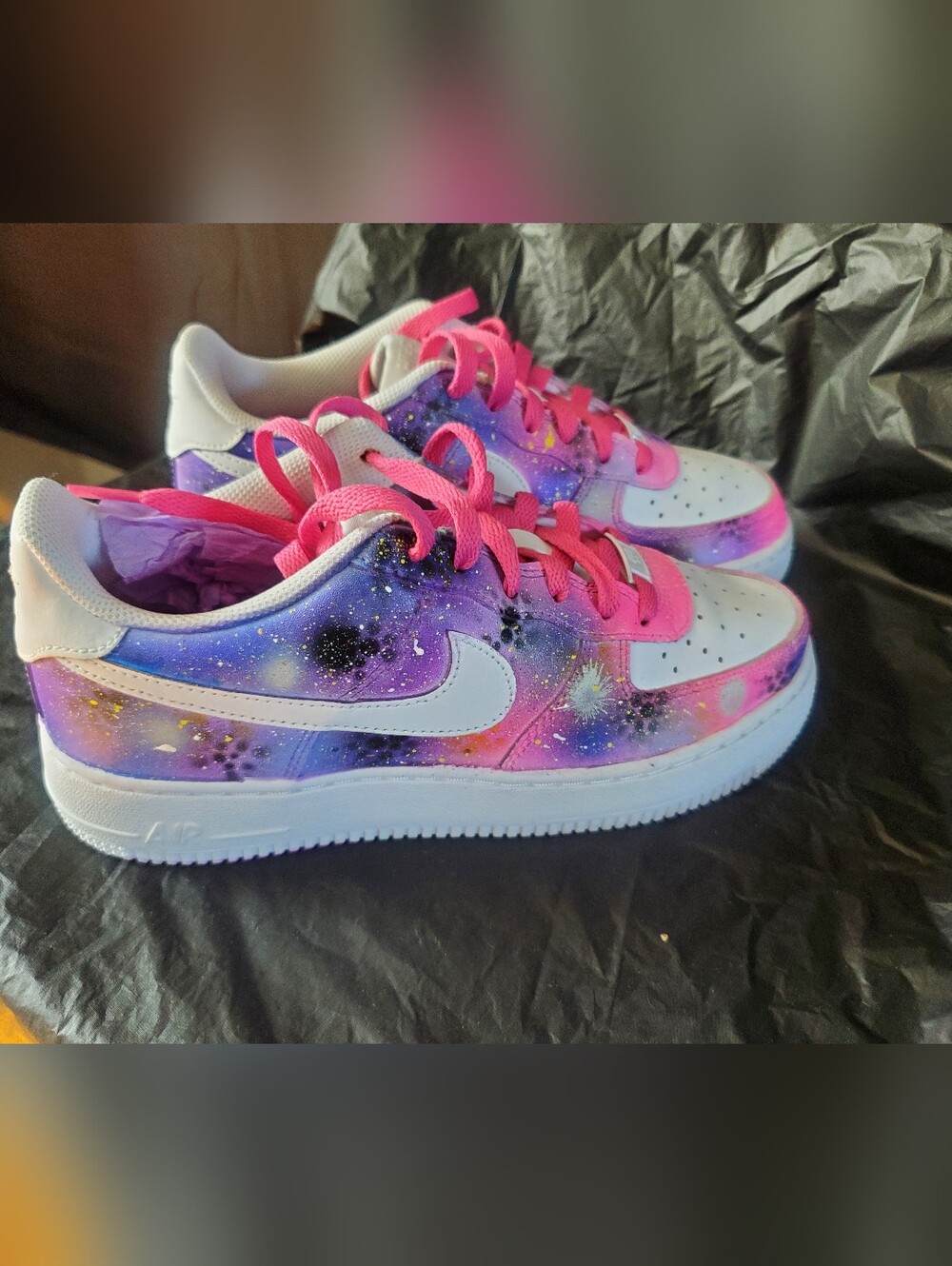 Nike Kids Custom Galaxy  Low Top Sneakers - Pink & Purple